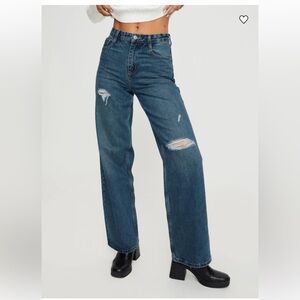 Princess Polly Blue Relaxed Distressed Jeans